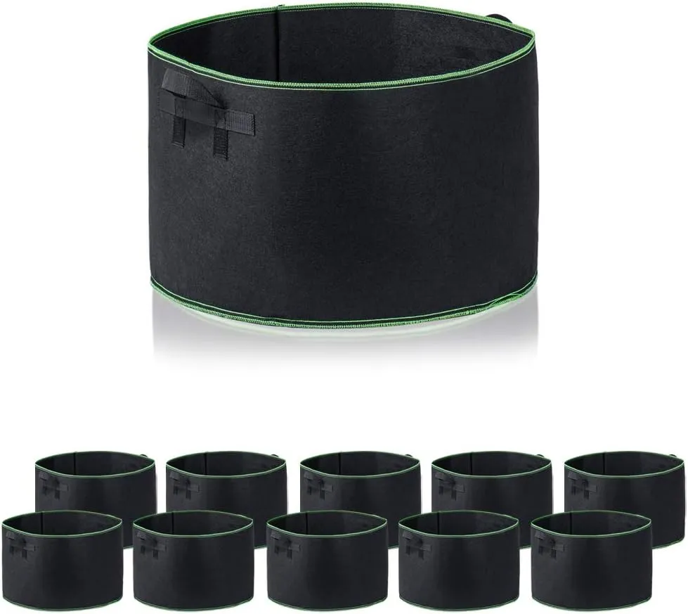 10-Pack 25 Gallon Grow Bags Heavy Duty Container Thickened Nonwoven Fabric Plant Pots with Handles