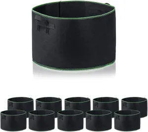 10-Pack 25 Gallon Grow Bags Heavy Duty Container Thickened Nonwoven Fabric Plant Pots with Handles