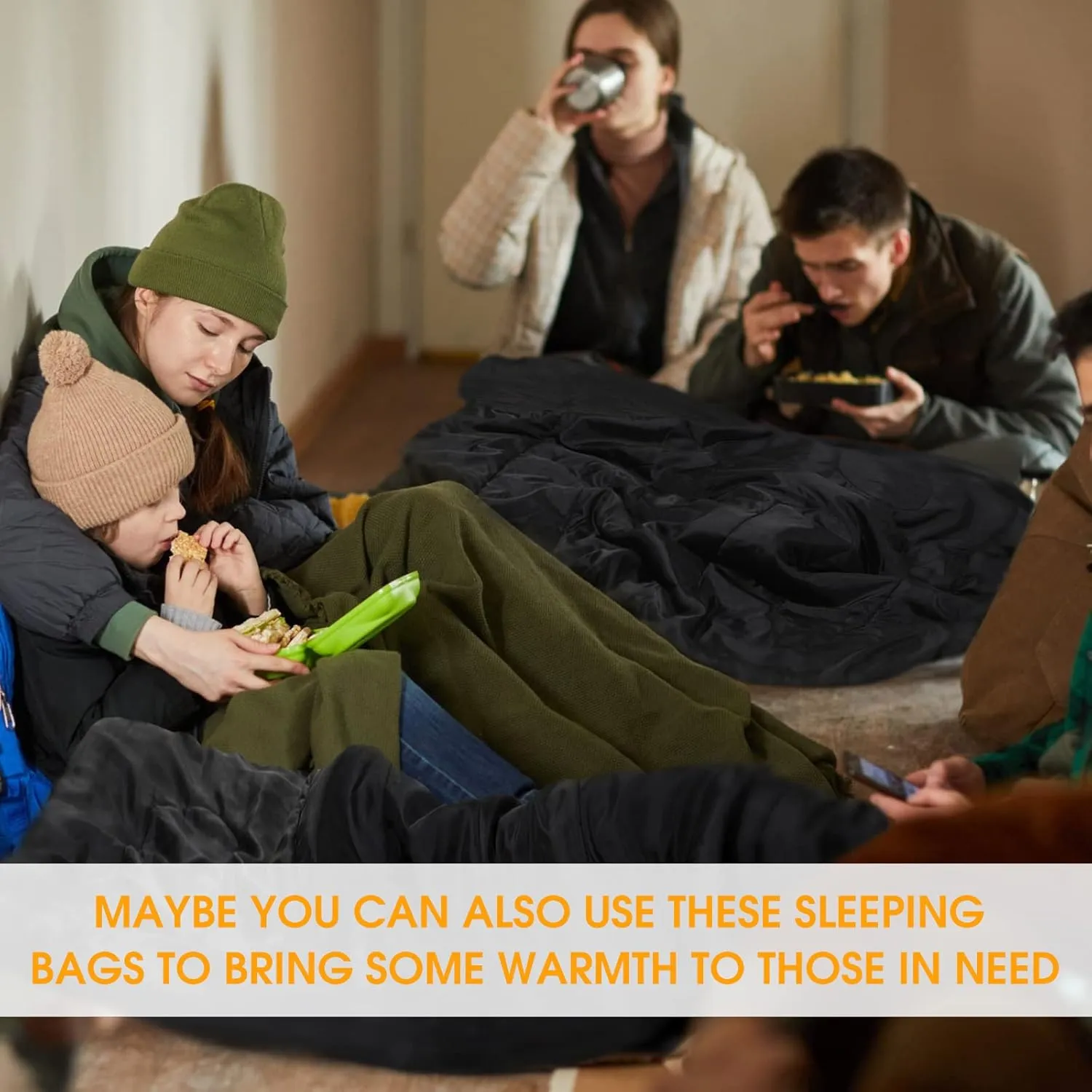 10 Pcs 0 Degree Camping Sleeping Bags Bulk for Adults Cold Weather Sleeping Bags 4 Season Warm Waterproof Lightweight with Compression Sack for Backpacking Hiking Travel Homeless