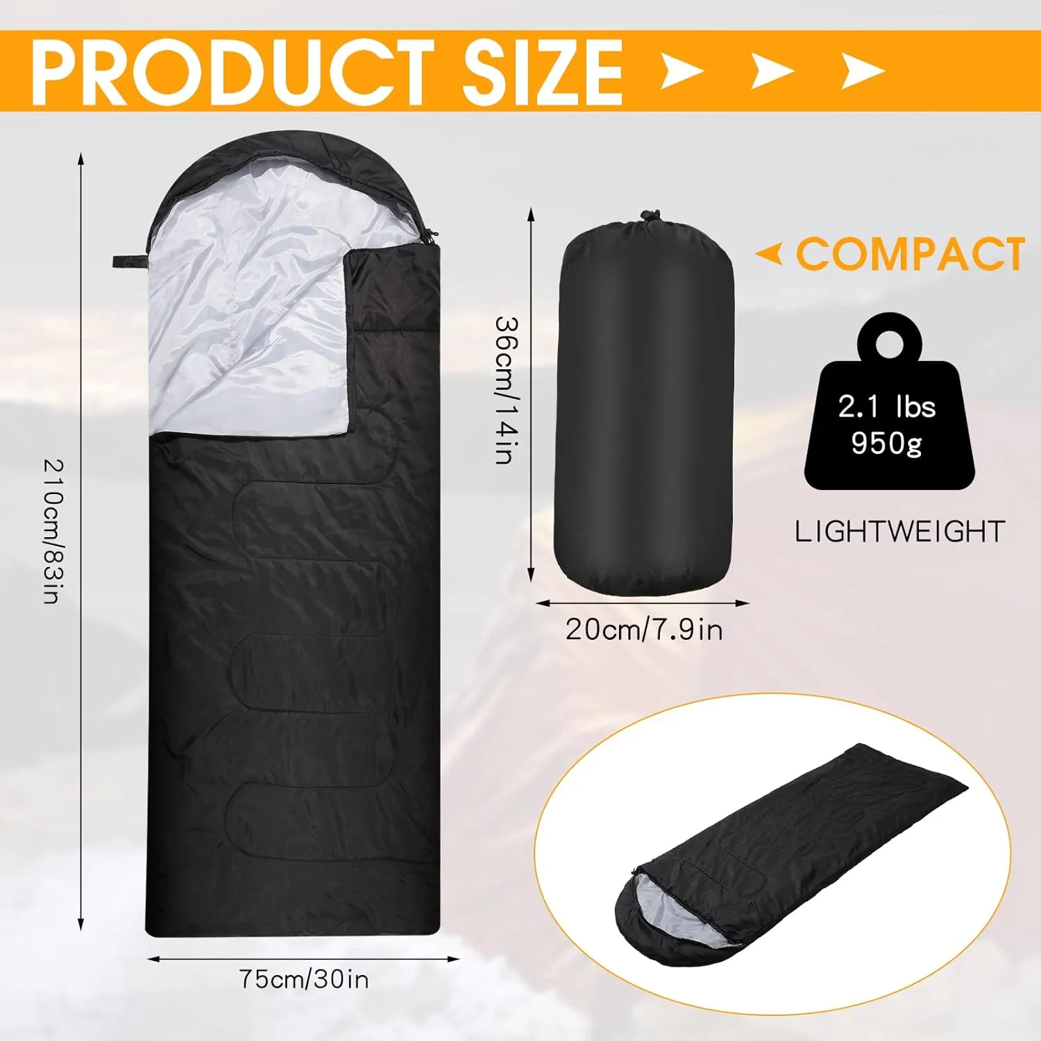 10 Pcs 0 Degree Camping Sleeping Bags Bulk for Adults Cold Weather Sleeping Bags 4 Season Warm Waterproof Lightweight with Compression Sack for Backpacking Hiking Travel Homeless