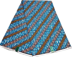 100% Cotton Dutch Wax African Print Style Fabric, Hollandais Style for Sewing and Crafts, 3 yards