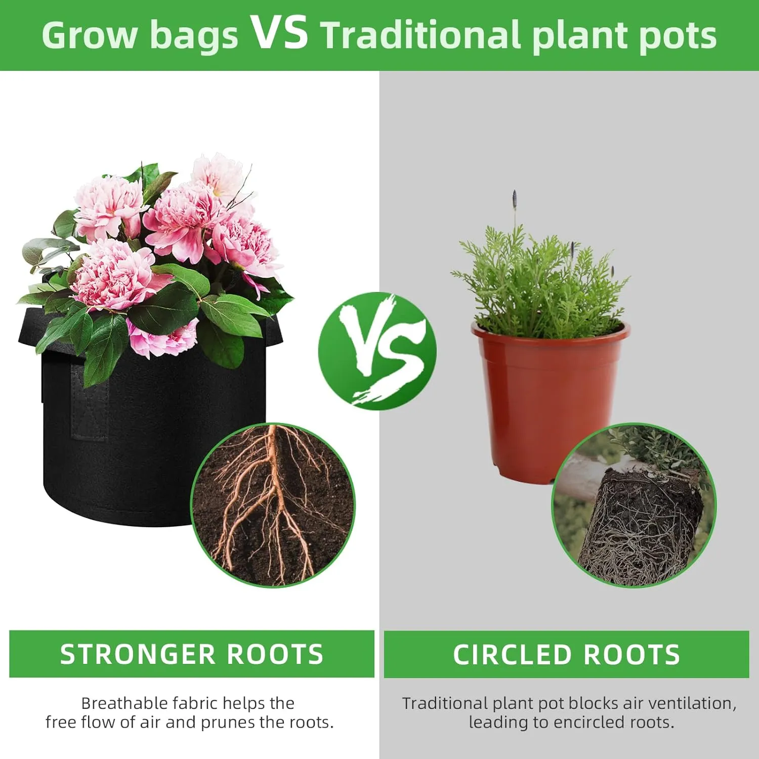 12 Pack 3 Gallon Plant Grow Bags, Thickened Nonwoven Fabric Pots with Handles, Vegetable Planter Bags Containers, Cloth Planters for Garden Vegetable/Flower/Plant/Fruits Outdoor (Black)