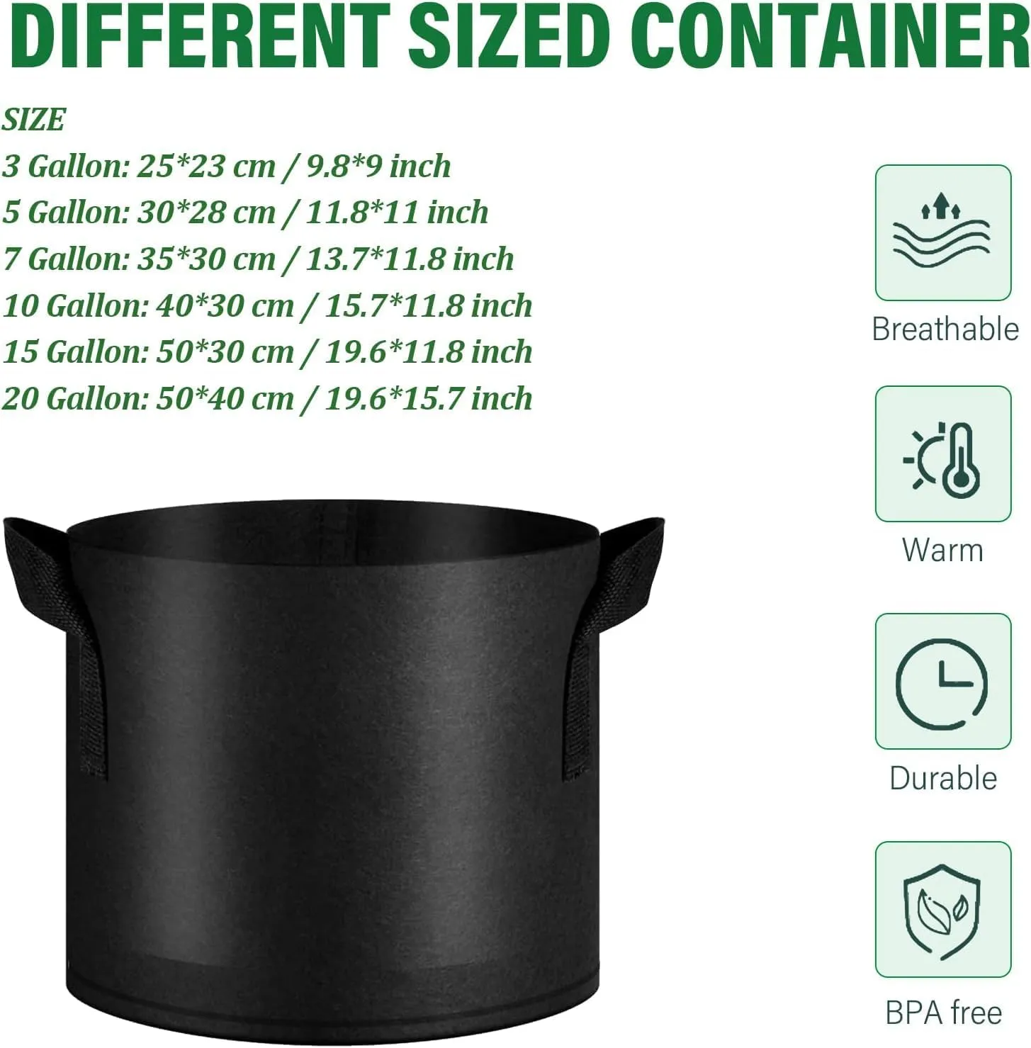 12 Pack Grow Bags 10 Gallon, 300G Heavy Duty Thickened Non-Woven Plant Bag Plant Fabric Pots with Handles Planting Bags, Pot for Plants