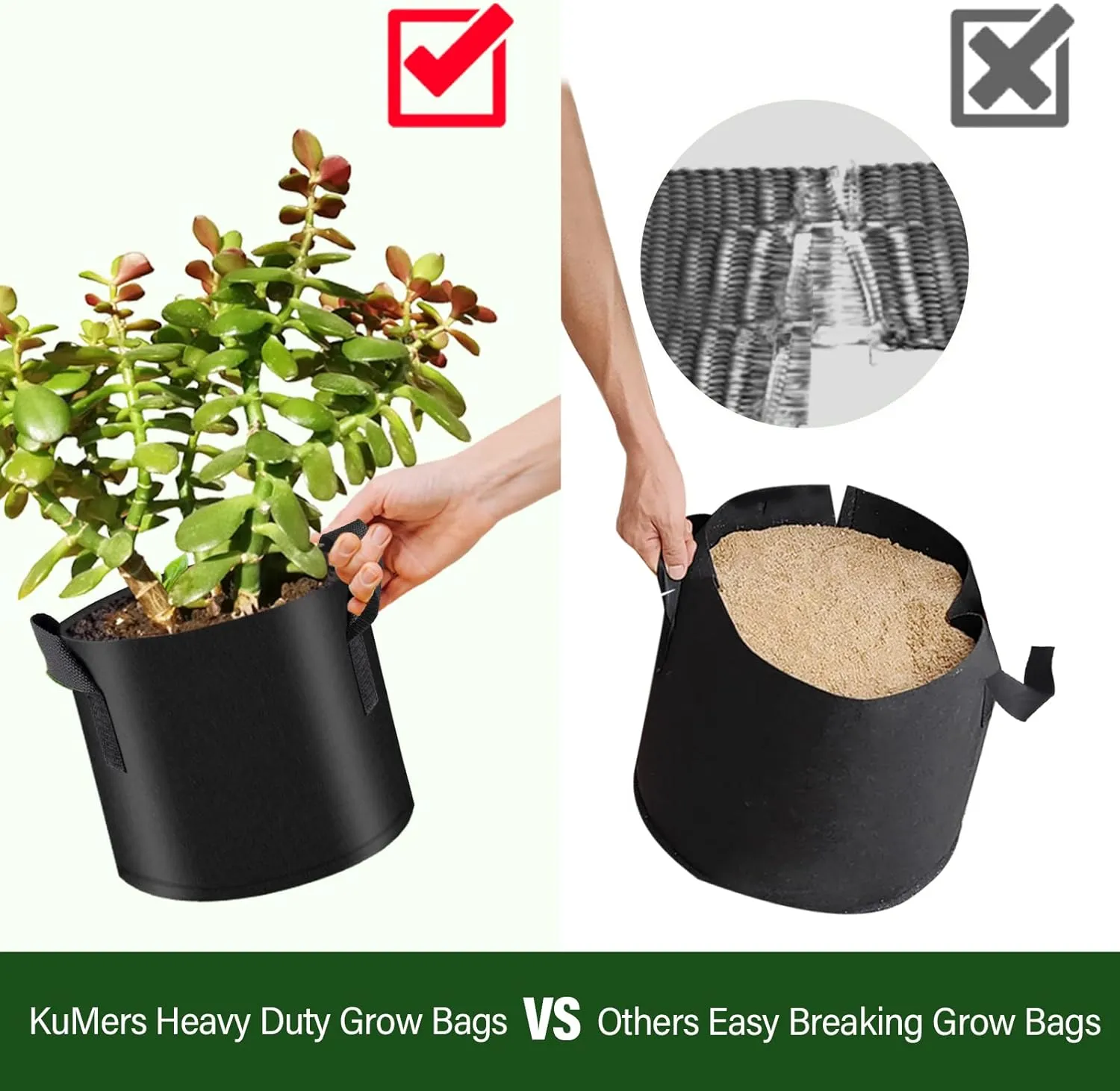12 Pack Grow Bags 10 Gallon, 300G Heavy Duty Thickened Non-Woven Plant Bag Plant Fabric Pots with Handles Planting Bags, Pot for Plants