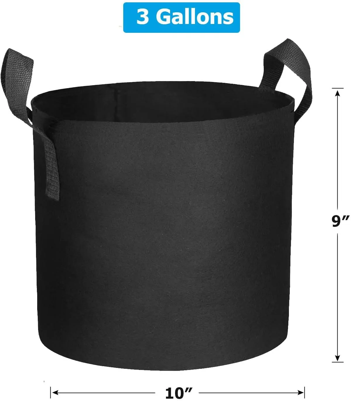 12 Packs 3 Gallon Grow Bags, Heavy Duty 300G Thickened Nonwoven Fabric Plant Pots with Handles