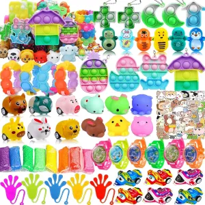 120 Pcs Party Favors for Kids,Mini Fast Push Game,Pop Fidget Treasure Box Toys for Classroom,Pinata Filler,Goodie Bag Stuffers,Treasure Chest Carnival Prizes,Small Bulk Toys for Boys Girls 4-8-12