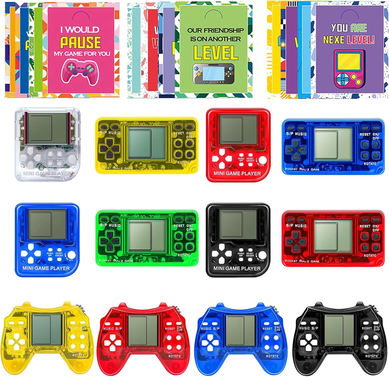 12Pcs Video Game Party Favors for Kids, Arcade Video Keychain,Bulk Game Party Supplies for Birthday,Goodies Bags Stuffer Classroom Prizes