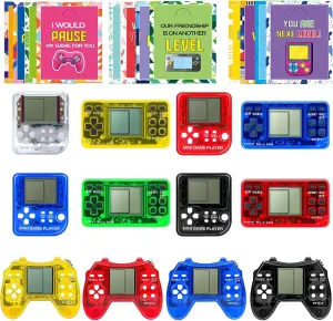 12Pcs Video Game Party Favors for Kids, Arcade Video Keychain,Bulk Game Party Supplies for Birthday,Goodies Bags Stuffer Classroom Prizes