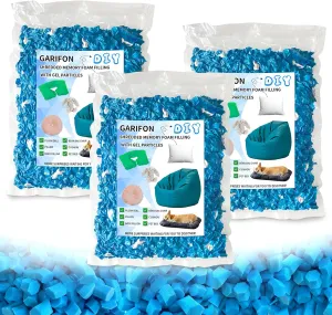 15lbs Bean Bag Filler, Pillow Filler Stuffing, Bean Bag Filling, Shredded Memory Foam Filling, Punching Bag Filler, Foam Refill for Pouf/Ottoman Stuffing/Boxing Bag,Added Gel Particles