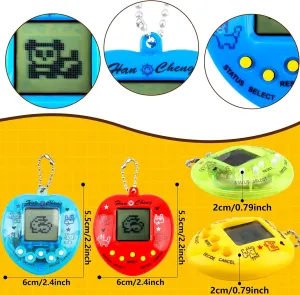 18 Pcs Virtual Pets Keychain Electronic Digital Pets Keychain Heart Shaped Nostalgic playble Toy for Kids Game Party Supply