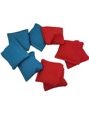 2 inch tabletop cornhole bags bright blue and red All weather mini bags