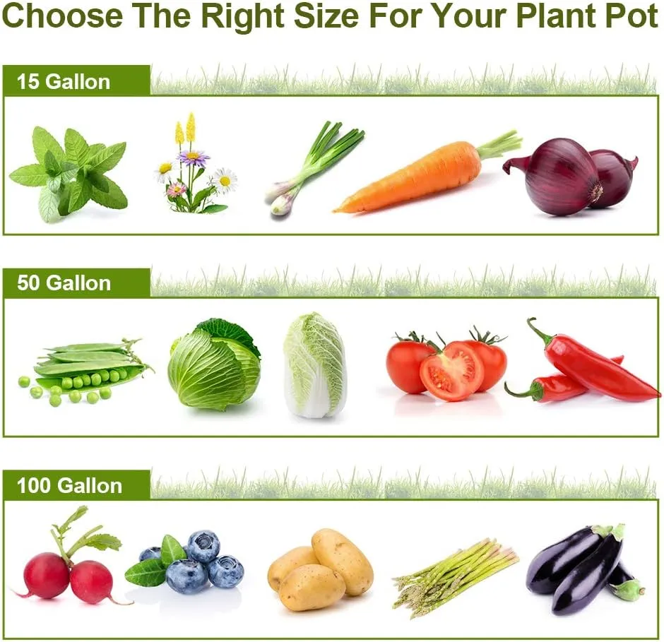 2-Pack 50 Gallon Grow Bag, Heavy Duty Thickened Fabric Pots Round Raised Garden Bed Planter for Planting Herb Flower Vegetable Potato Plants (36" D x 12" H)