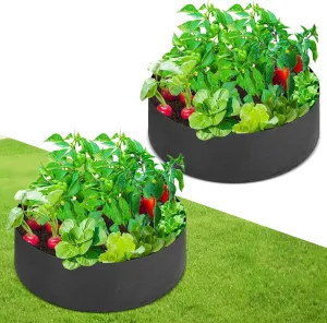 2 Pack Plant Grow Bags, 50 Gallon Black Large Aeration Fabric Pots, Heavy Duty Cloth Pots for Plants, Suitable for Growing Vegtables and Plants