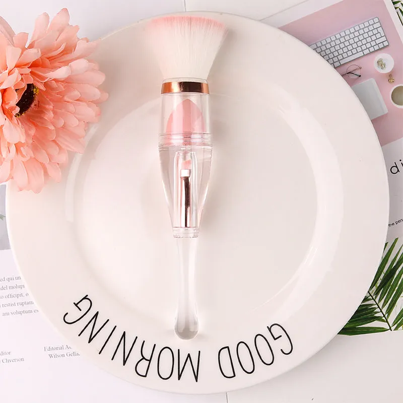 3-in-1 Portable Makeup Brush for Beauty Multifunctional Sponge Powder Brush