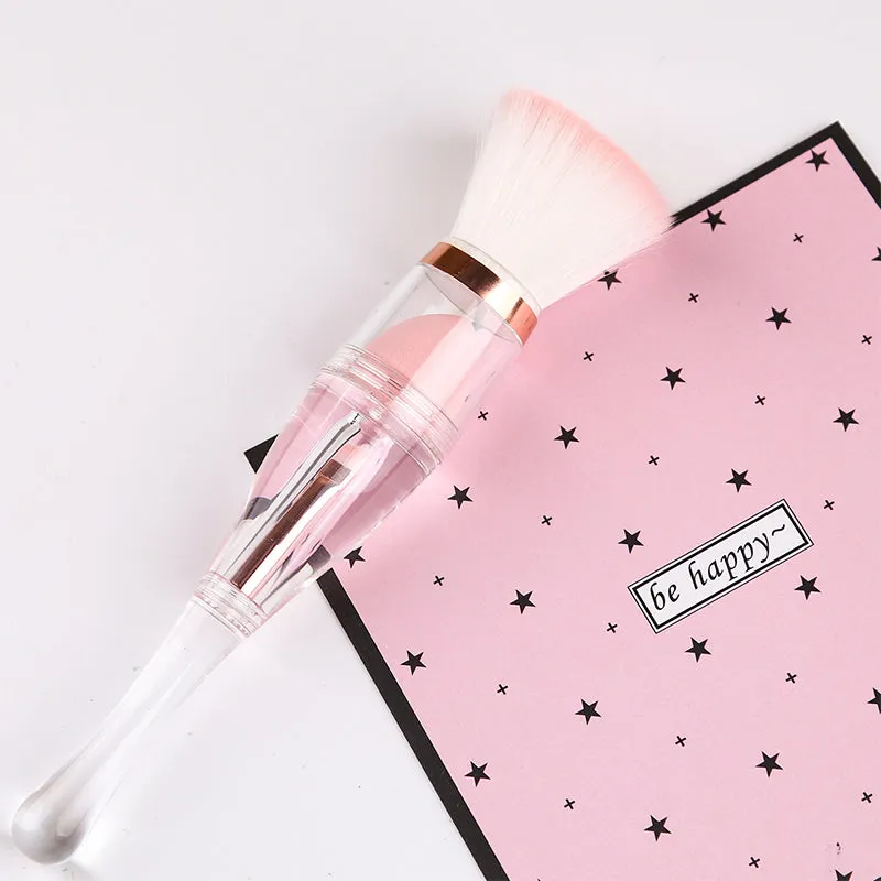 3-in-1 Portable Makeup Brush for Beauty Multifunctional Sponge Powder Brush