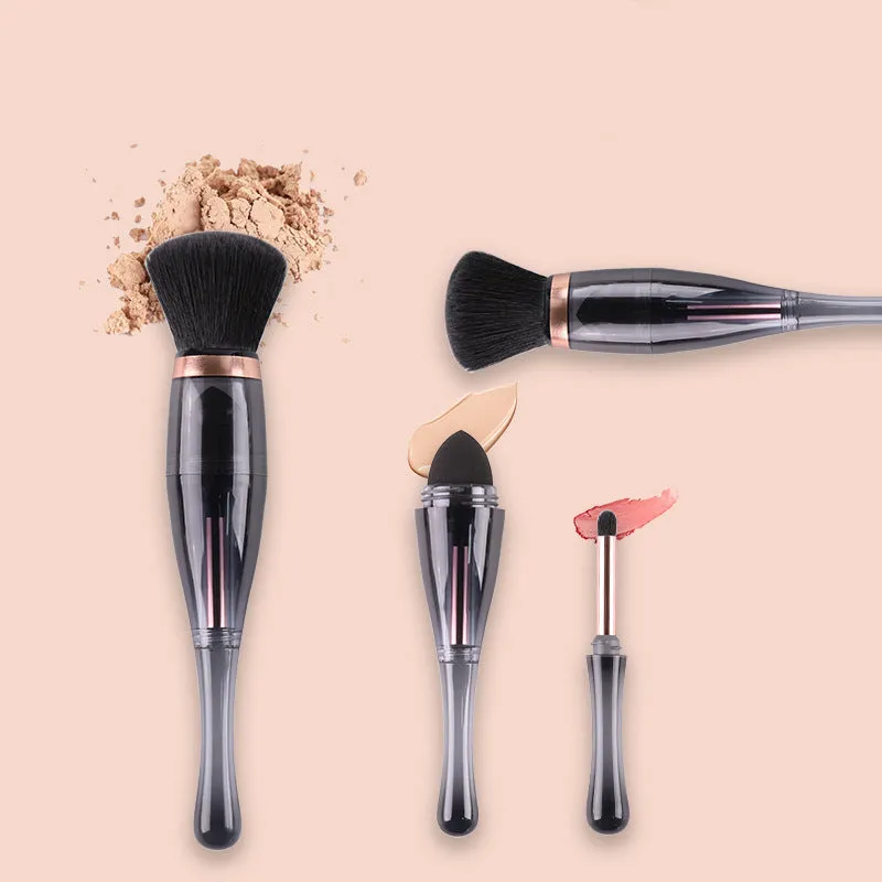 3-in-1 Portable Makeup Brush for Beauty Multifunctional Sponge Powder Brush