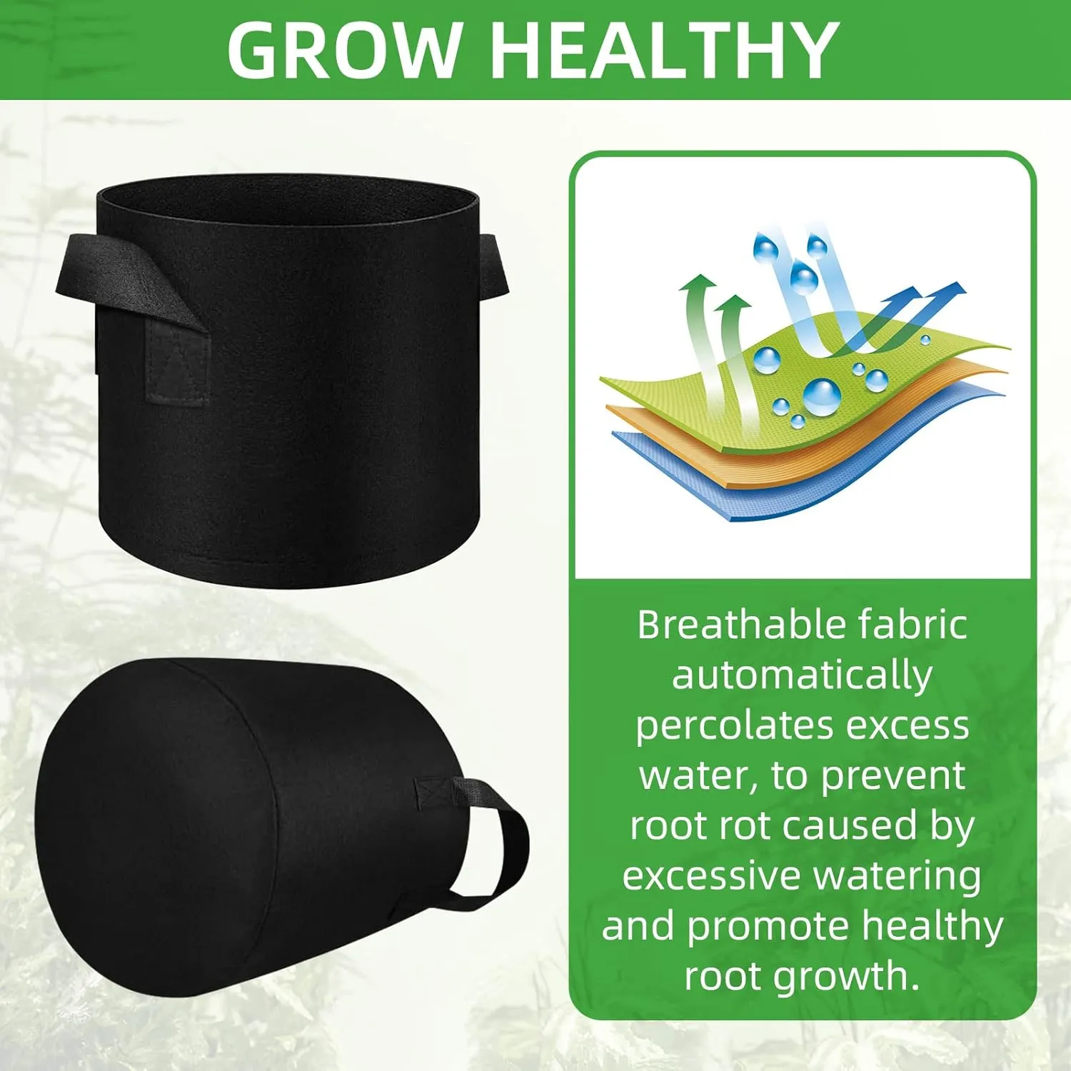 30 Pack 10 Gallon Plant Grow Bags, Breathable Felt Non-Woven Aeration Fabric Plant Grow Pots, Garden Planting Containers for Nursery Vegetable Flower Grow Bags with Handles (15.7x11.8inch)