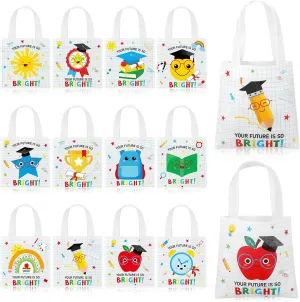 36 Pcs Graduation Tote Bags Bulk Bright Future Gift Tote Bags 2025 Grad Students Grad Gift for Kindergarten Preschool Graduation Party Decoration Supplies