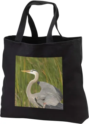 3dRose Great blue heron in breeding plumage Blue Heron Wetlands, Florida, US - Tote Bags (tb_331213)