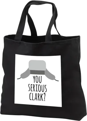 3dRose You serious Clark with trooper hat clipart. Black lettering on white. - Tote Bags (tb_328577)