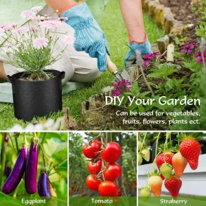 50 Pack 7 Gallon Grow Bags Bulk Heavy Duty Thickened Fabric Pots Nonwoven Plant Bags with Handles, Breathable Plant Growing Containers Bags for Garden Fruit Vegetable Flower