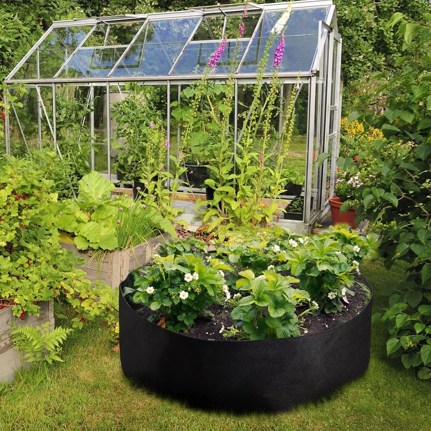 ACJRYO 100 Gallon Heavy Duty Felt Grow Bags - Thickened Fabric Planters with Drainage & Aeration for Vegetables, Flowers, Herbs ﻿