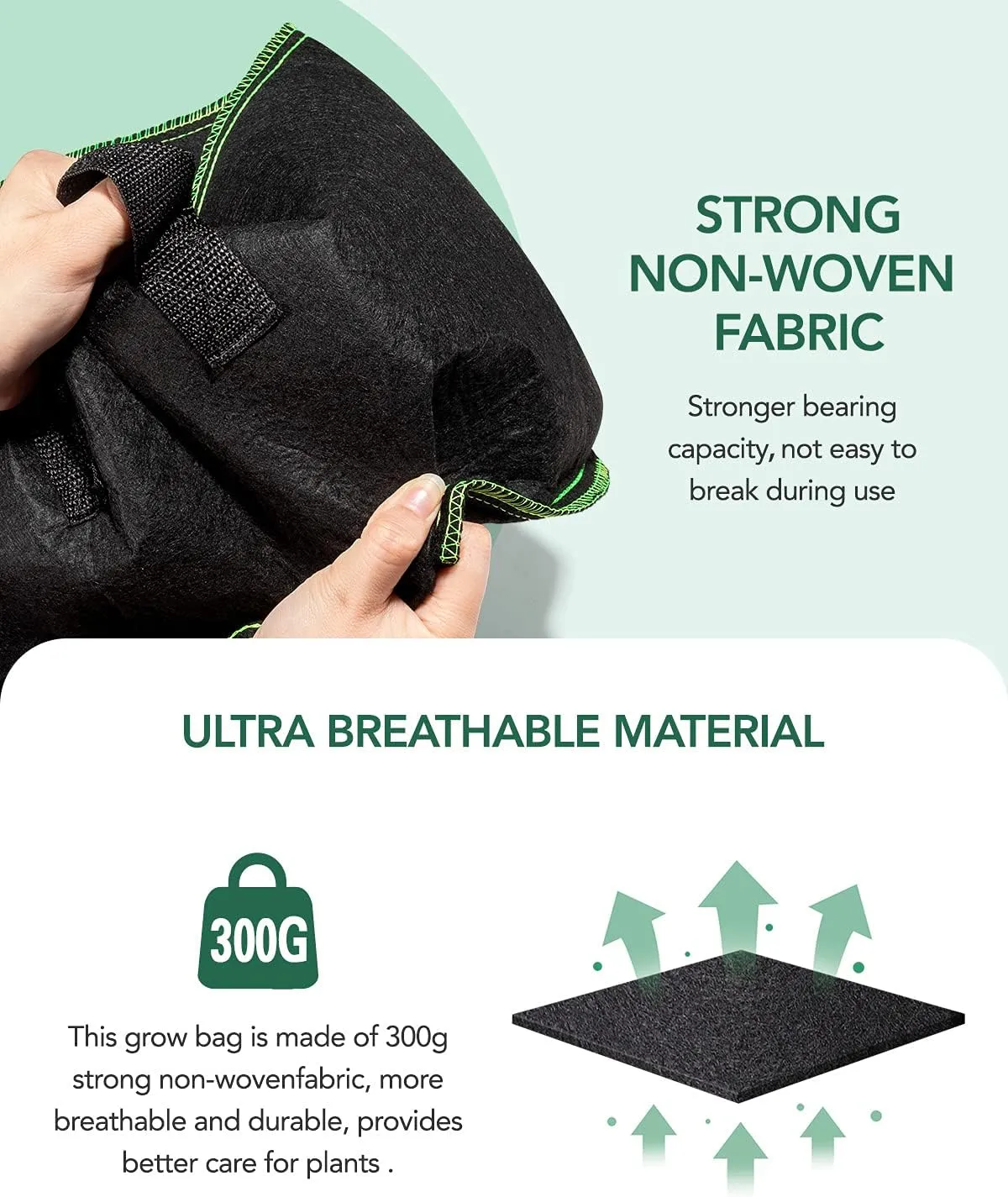 ACSTEP Grow Bags 20 Pack 5 Gallon Heavy Duty Aeration Fabric Pots Thickened Nonwoven Fabric Pots Plant Grow Bags with Handles