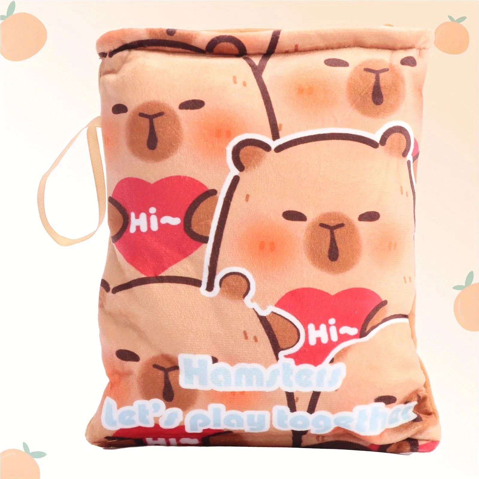 Adorable Kawaii Capybara Plush Snack Bag 🐾💖 - Cute & Soft Animal Bag with 4 Tiny Capybara Cubs!