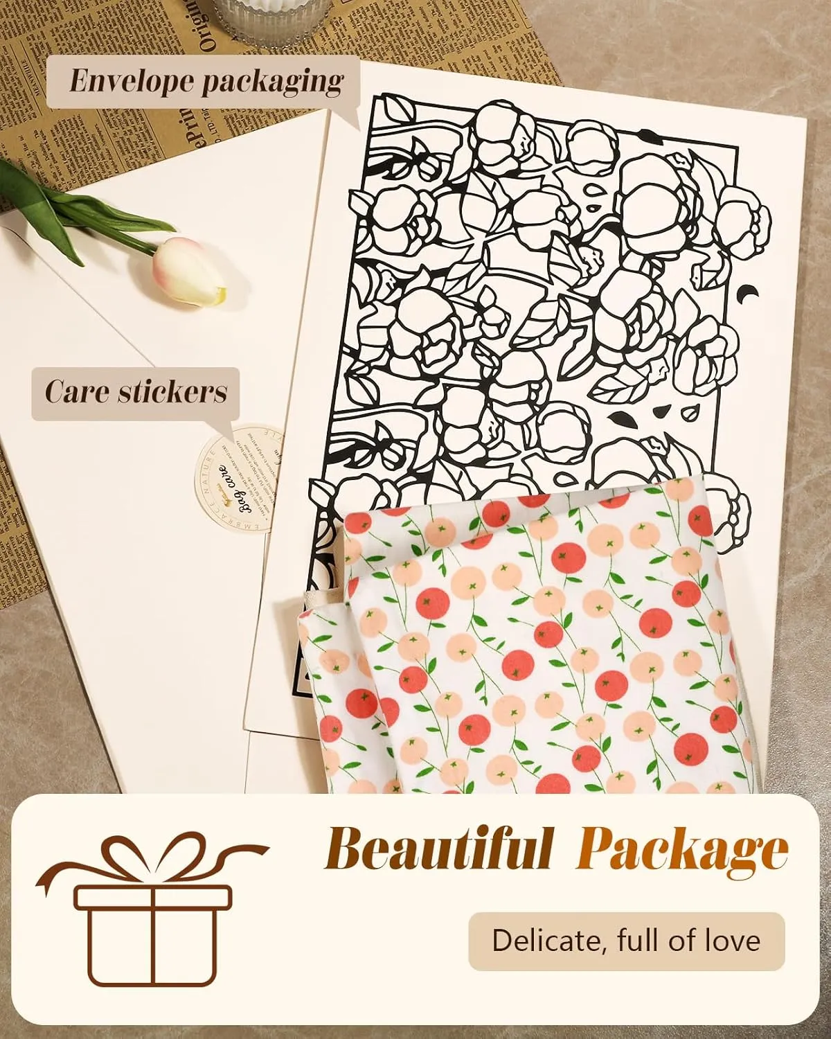 Aesthetic Cotton Tote Bag for Women - Reusable Shoulder Bag with Buckle Fabric Bag for Gym, Travel, Work