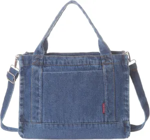 AOCINA Denim Purse Jean Tote Bag for Women Crossbody Shoulder Weekend Bags Denim Purses and Handbags for Women