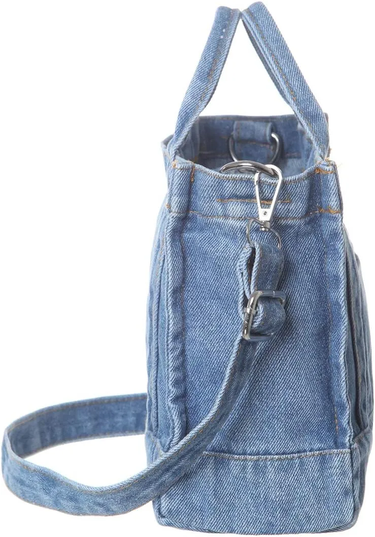 AOCINA Denim Purse Jean Tote Bag for Women Crossbody Shoulder Weekend Bags Denim Purses and Handbags for Women