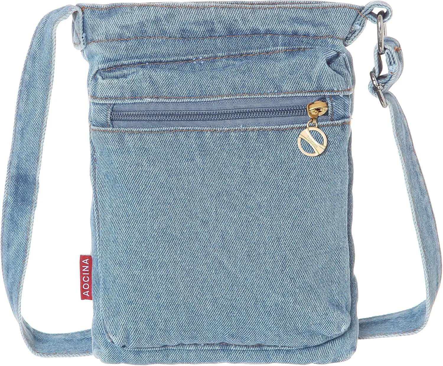 AOCINA Small Denim Purse Blue Jean Purse Shoulder Bag Denim Crossbody Bags for Women