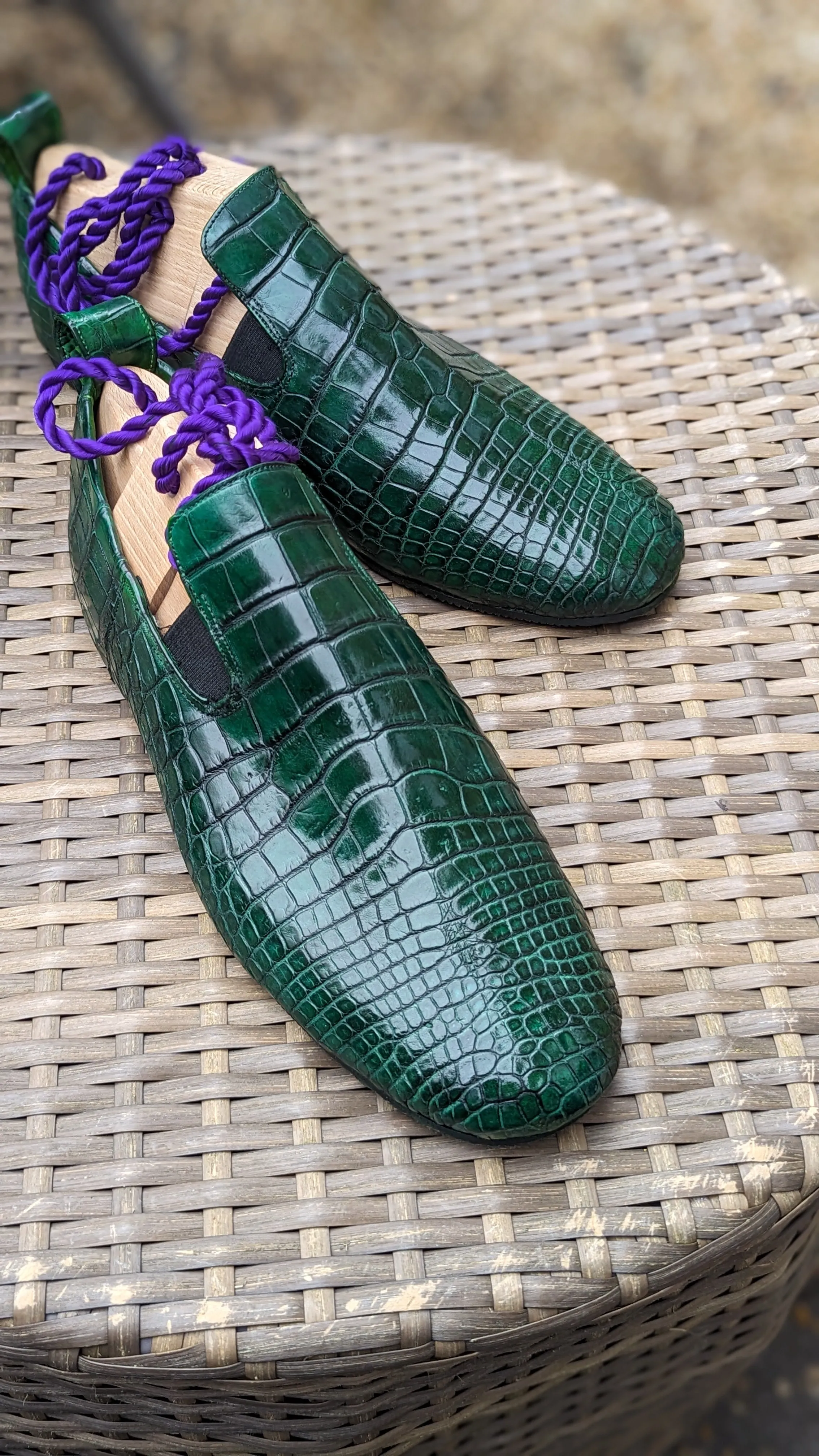 Ascot Tate - Jade Green Crocodile