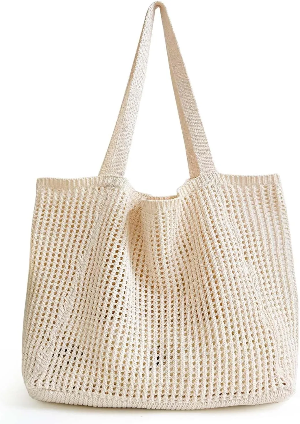 Ayieyill Crochet Tote Bag For Women, Crochet Mesh Beach Tote Bag Summer Vacation Aesthetic Boho Knit Bag for Women