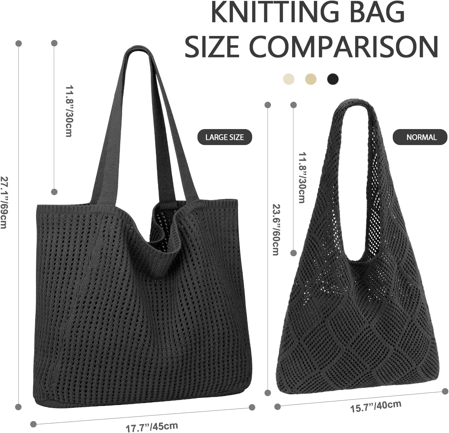 Ayieyill Crochet Tote Bag For Women, Crochet Mesh Beach Tote Bag Summer Vacation Aesthetic Boho Knit Bag for Women