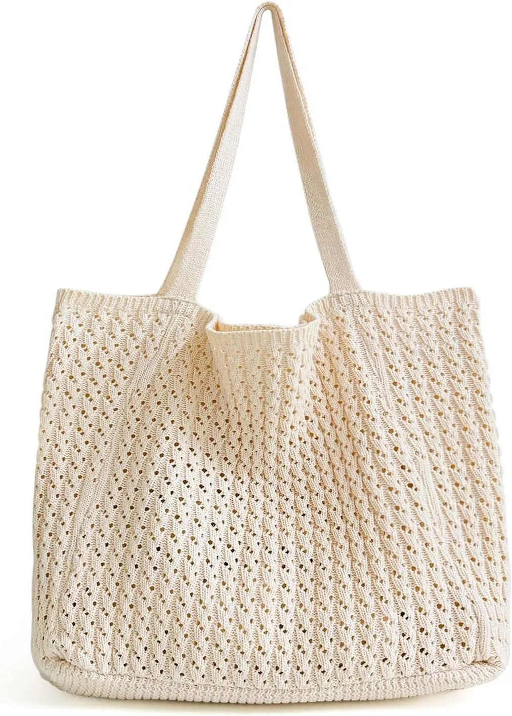 Ayieyill Crochet Tote Bag For Women, Crochet Mesh Beach Tote Bag Summer Vacation Aesthetic Boho Knit Bag for Women