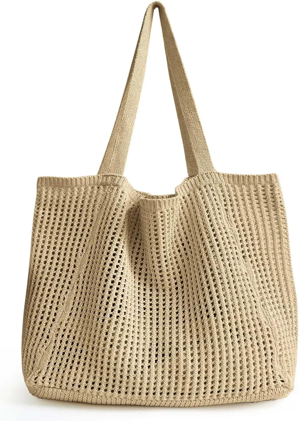 Ayieyill Crochet Tote Bag For Women, Crochet Mesh Beach Tote Bag Summer Vacation Aesthetic Boho Knit Bag for Women