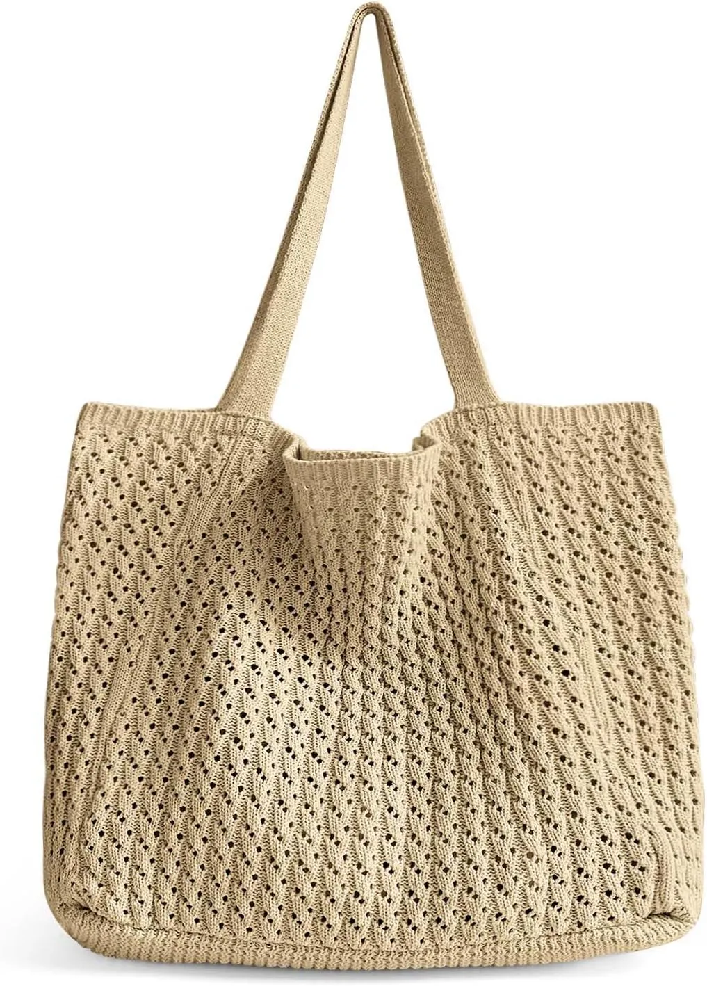 Ayieyill Crochet Tote Bag For Women, Crochet Mesh Beach Tote Bag Summer Vacation Aesthetic Boho Knit Bag for Women