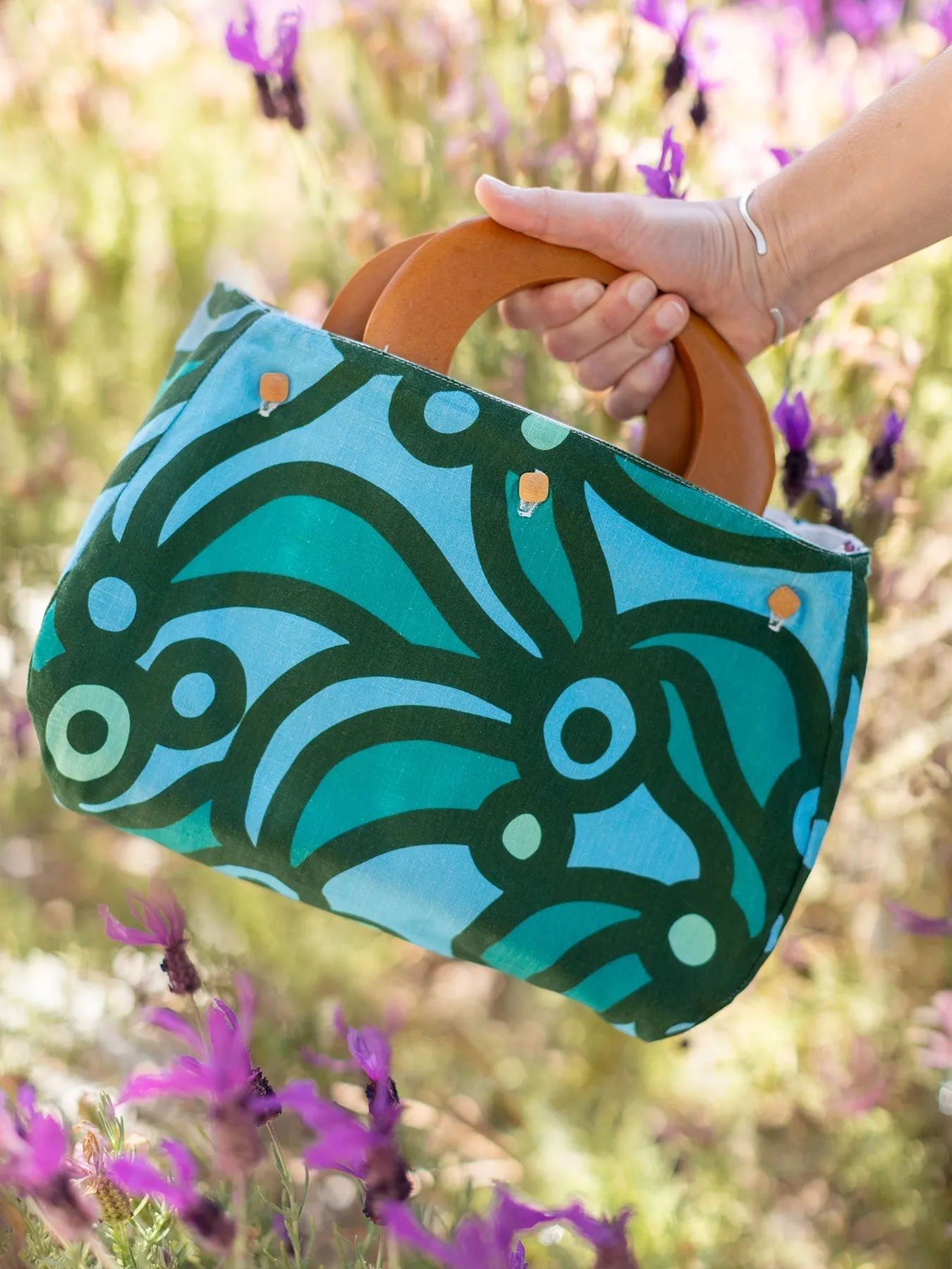BAG COVER Chickaboom Green & Solid White