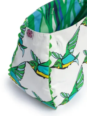 BAG COVER Geo Birds & Seagrass Green