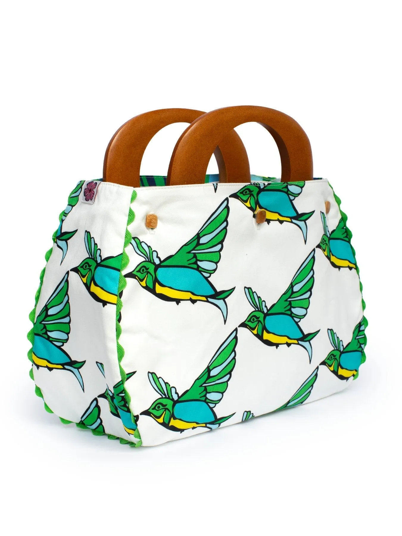 BAG COVER Geo Birds & Seagrass Green