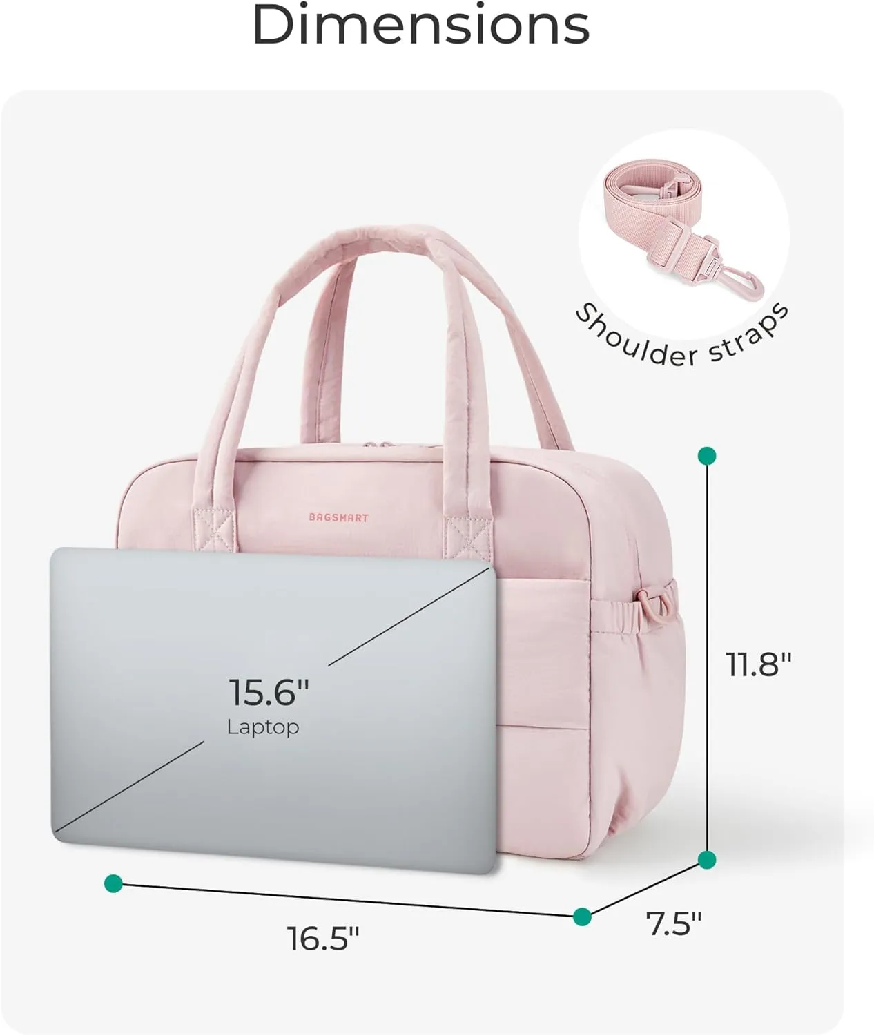 BAGSMART Gym Bag for Women, 29L Puffer Travel Duffle Bag for Travel with Laptop Compartment, Weekender Bags for Women, Carry On Duffel Bag Personal Item Bag, Beige