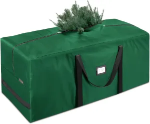 BALEINE 7.5 ft Christmas Tree Storage Bag, Heavy Duty 900D Oxford Fabric with Reinforced Handles and Dual Zippers Wide Opening, Extra Large Storage Container for Trees and Decorations (Green)