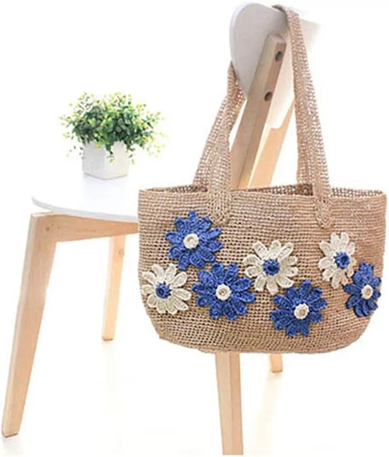 Beige Raffia Straw Beach Bag & Summer Sun Hat Kit - 500g Hand Crocheting Raffia Yarn, Cellulose Yarn