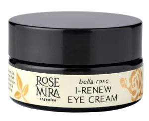 Bella Rose I-Renew Natural Eye Cream - 1 Month Supply - Use for Under Eye Dark Circles Eye Bags and Puffiness, Anti Aging and Anti Wrinkle Eye Cream Organic Rose Essential Oil - Made in USA