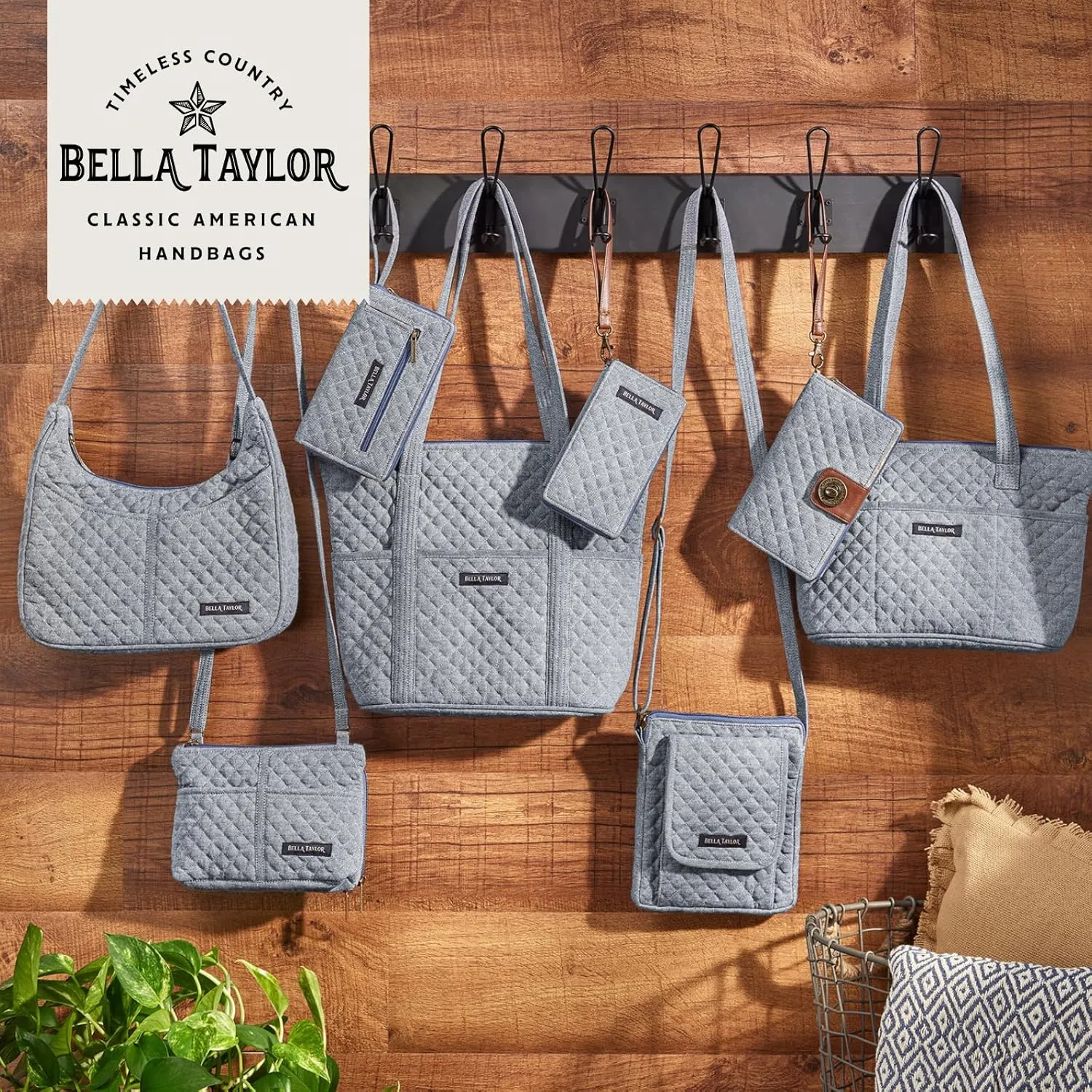 Bella Taylor Everyday Tote | Lightweight Quilted Fabric Handbags for Women