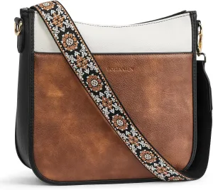BOSTANTEN Crossbody Bags for Women Trendy Vegan Leather Hobo Purses Shoulder Handbags With Wide Shoulder Strap