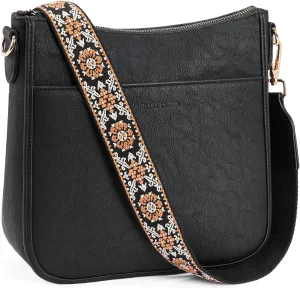BOSTANTEN Crossbody Bags for Women Trendy Vegan Leather Hobo Purses Shoulder Handbags With Wide Shoulder Strap