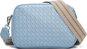 BOYATU Woven Crossbody Bag for Women: Vegan Leather Purse - Small Shoulder Bags for Ladies - Trendy Purses with Wide Strap
