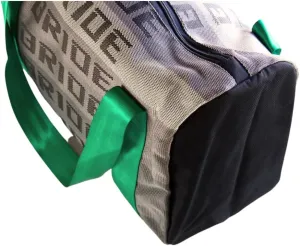 Bride Racing Duffle Bag Gray Gradation Fabric with Green Straps